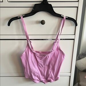 Colsie Pink Ribbed Crop Top